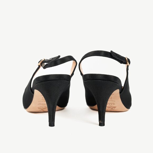 Bally Ciel Black Fabric Slingback Pointed-Toe Heels - Picture 3 of 12